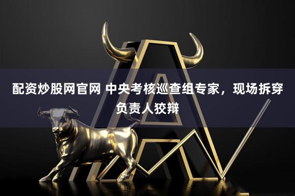 配资炒股网官网 中央考核巡查组专家，现场拆穿负责人狡辩